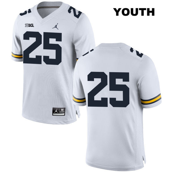 Youth NCAA Michigan Wolverines Benjamin St-Juste #25 No Name White Jordan Brand Authentic Stitched Football College Jersey ZN25Z30LB